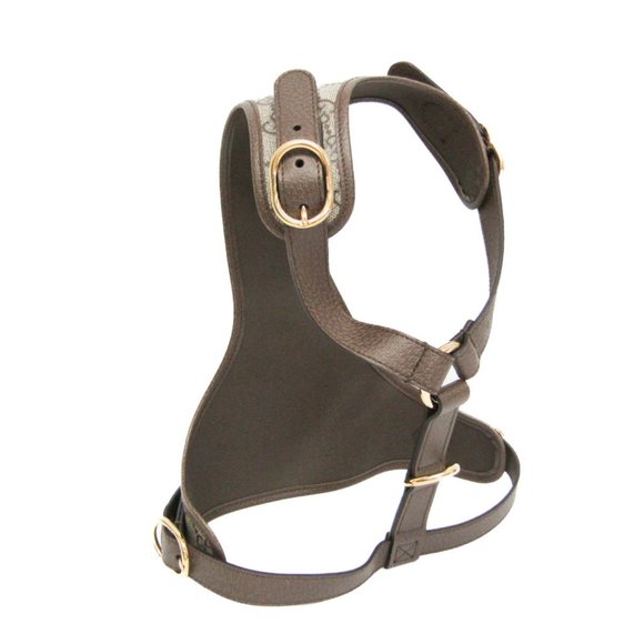 Gucci GG Supreme Harness 692964 Dog Harness PVC Leather Beige,Dark Brown - Picture 3 of 11